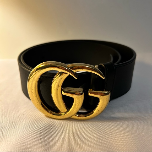 Gucci Black Belt with Gold GG Buckle main image 15